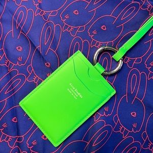 Neon Green leather lanyard, Acne Studios.